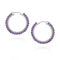 Large Hinged Faceted Beads Hoops