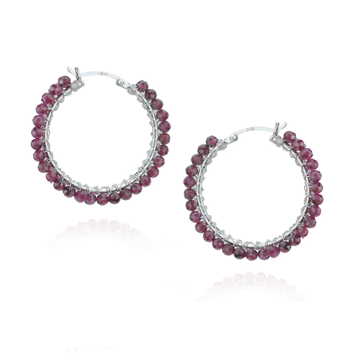 Large Hinged Faceted Beads Hoops