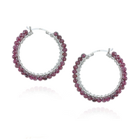 Large Hinged Faceted Beads Hoops