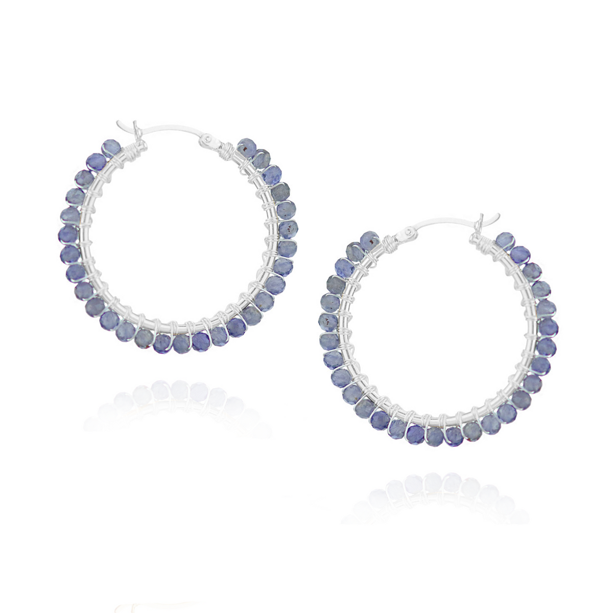 Large Hinged Faceted Beads Hoops
