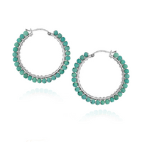 Large Hinged Faceted Beads Hoops