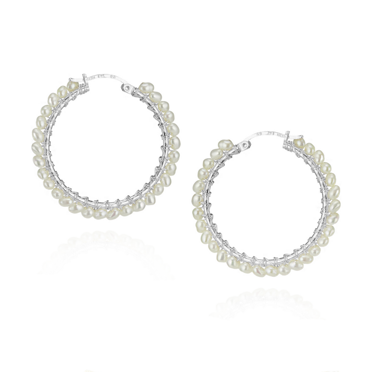 Large Hinged Faceted Beads Hoops