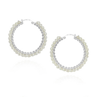 Large Hinged Faceted Beads Hoops