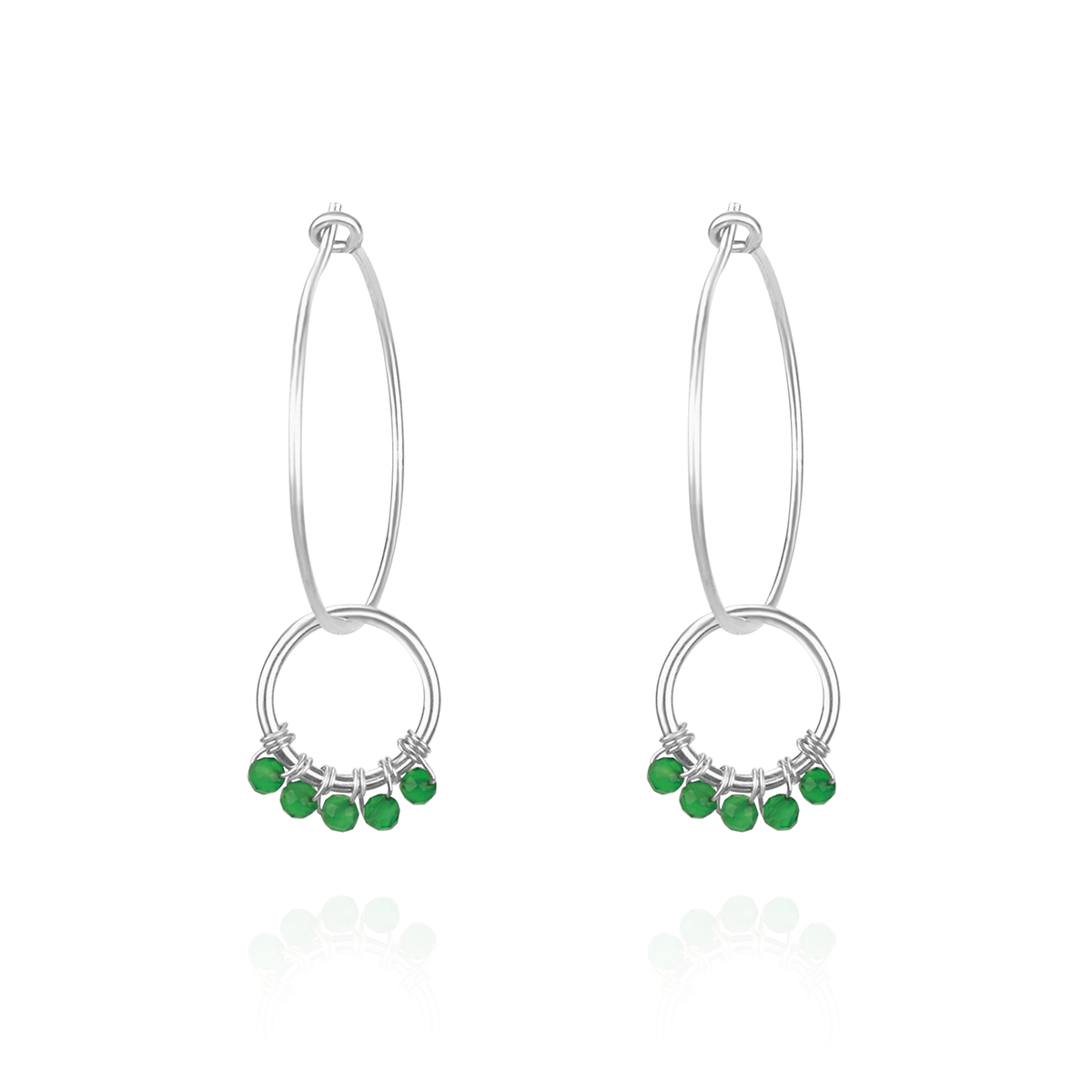 Double Hoop Gem Earrings