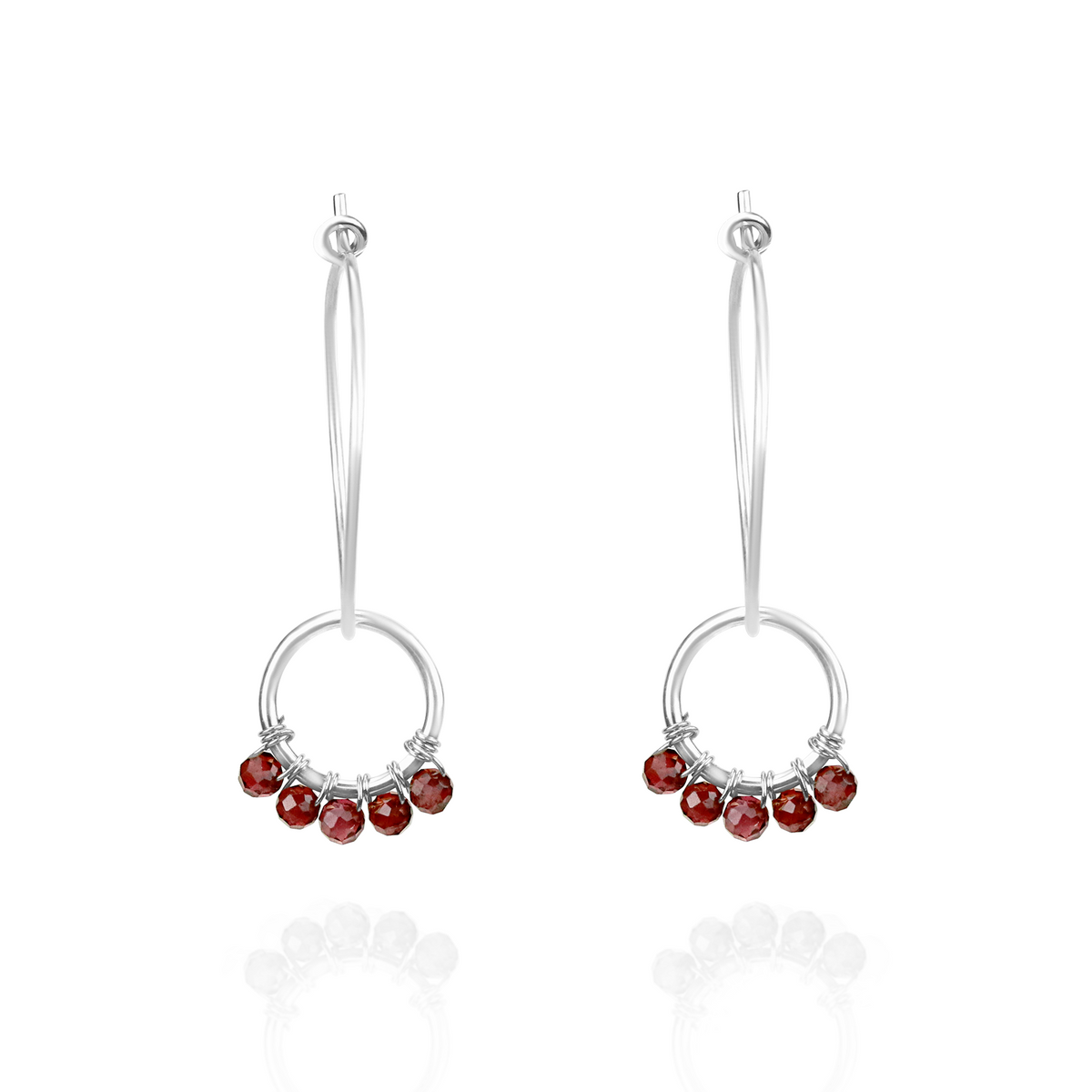 Double Hoop Gem Earrings