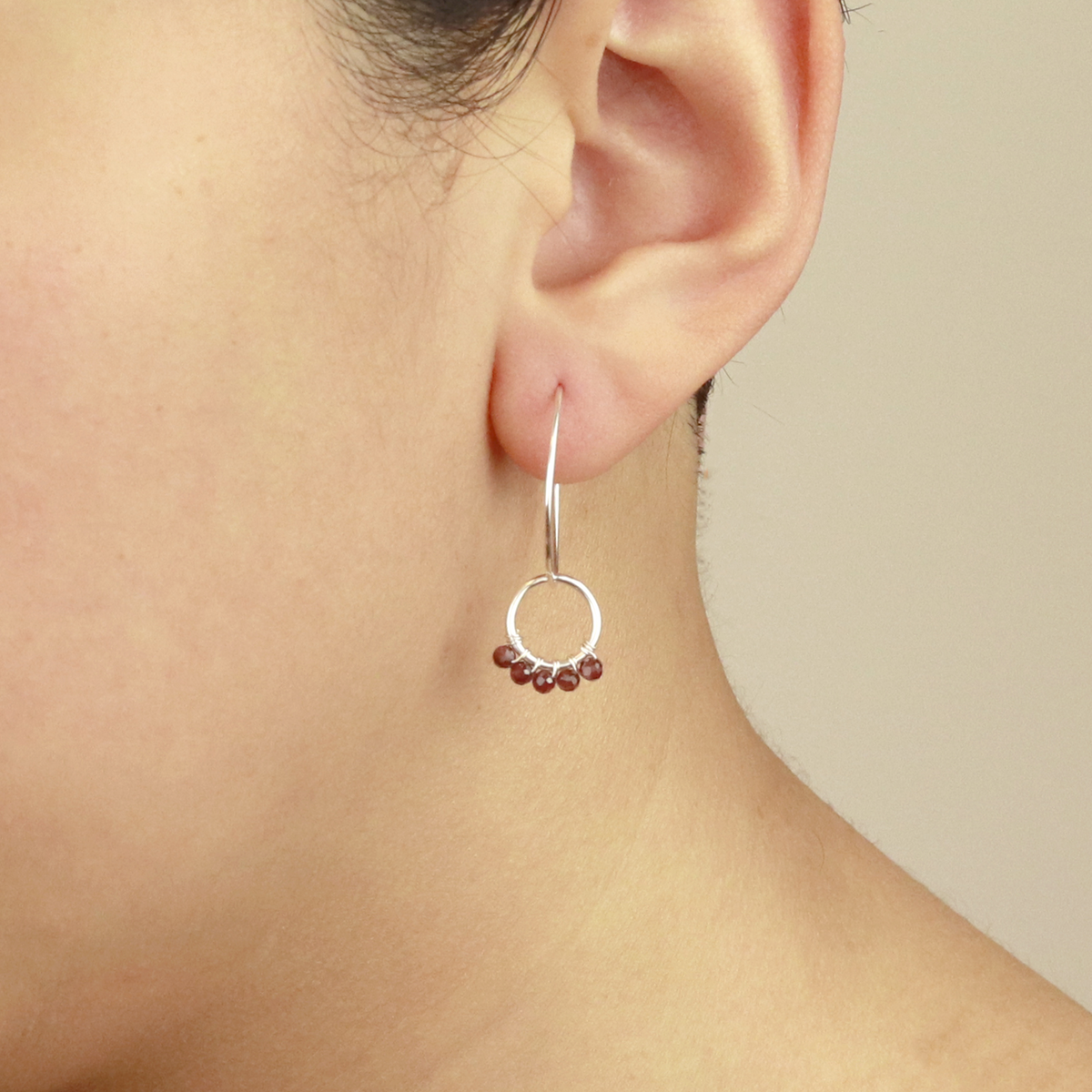 Double Hoop Gem Earrings