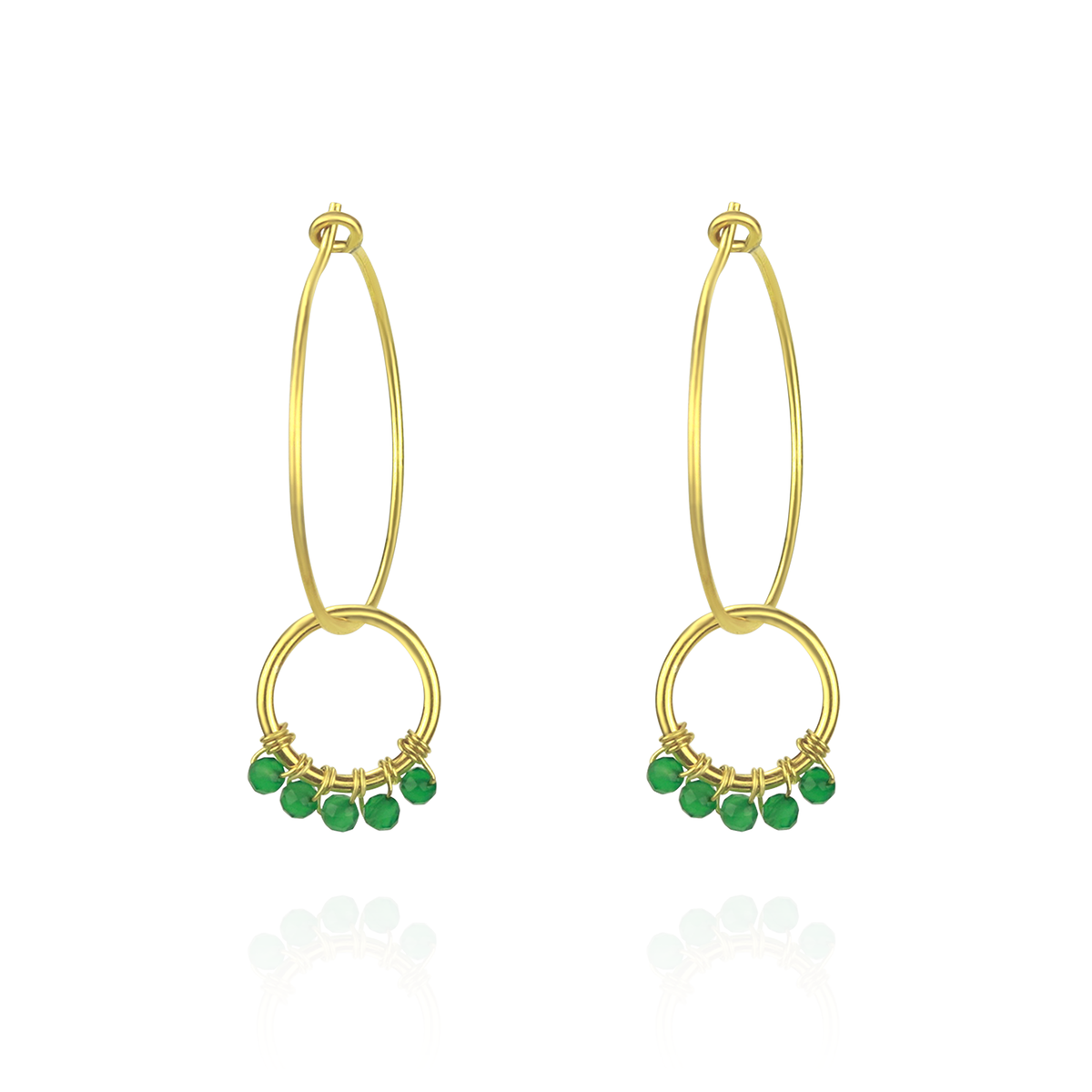 Double Hoop Gem Earrings