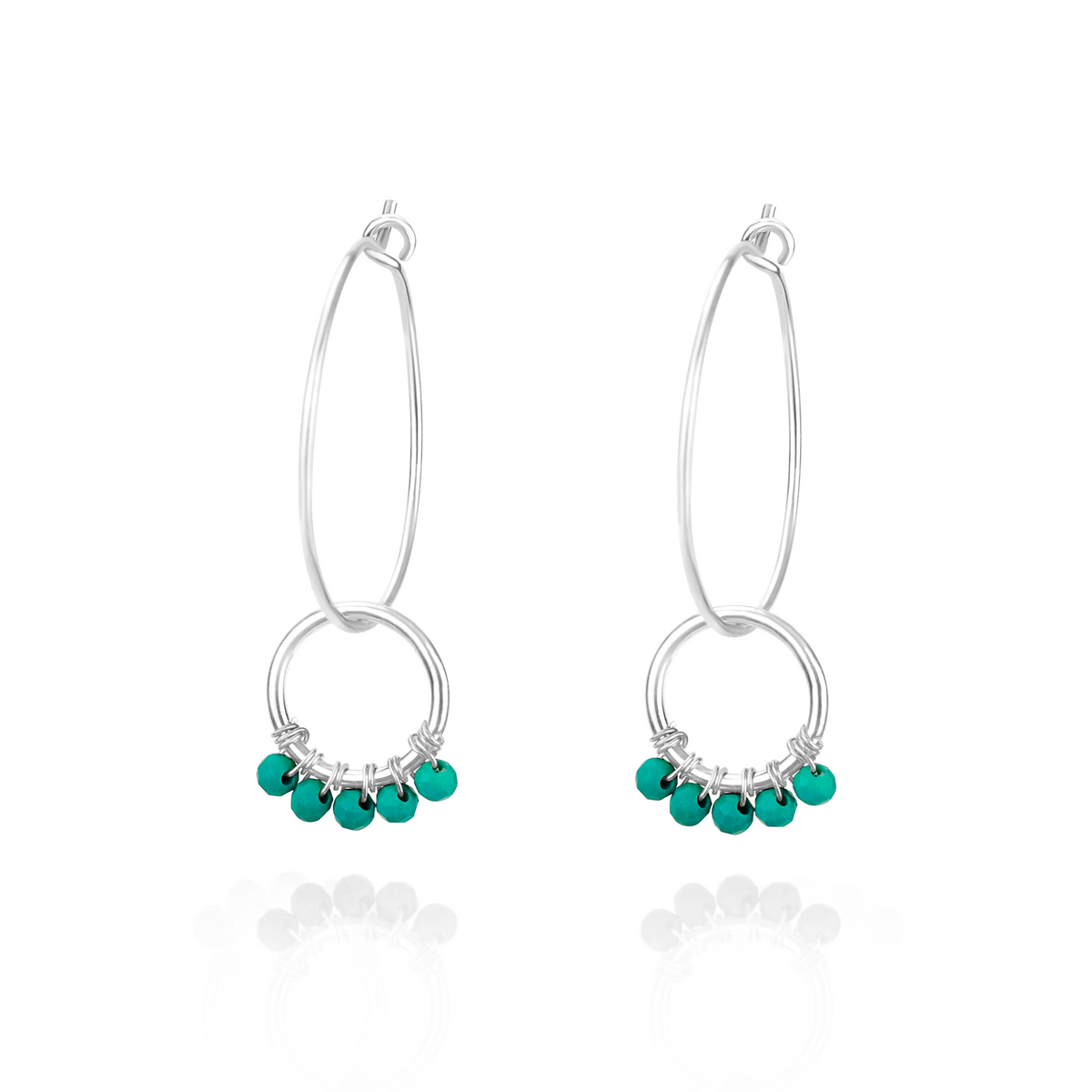 Double Hoop Gem Earrings