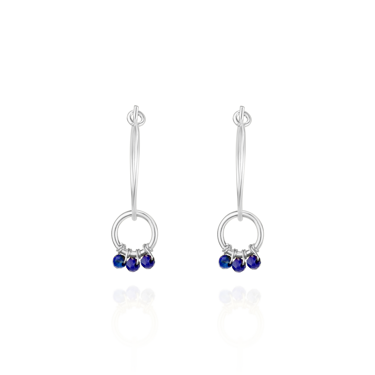 Small Double Hoop Gem Earrings