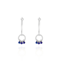 Small Double Hoop Gem Earrings