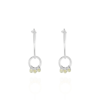 Small Double Hoop Gem Earrings