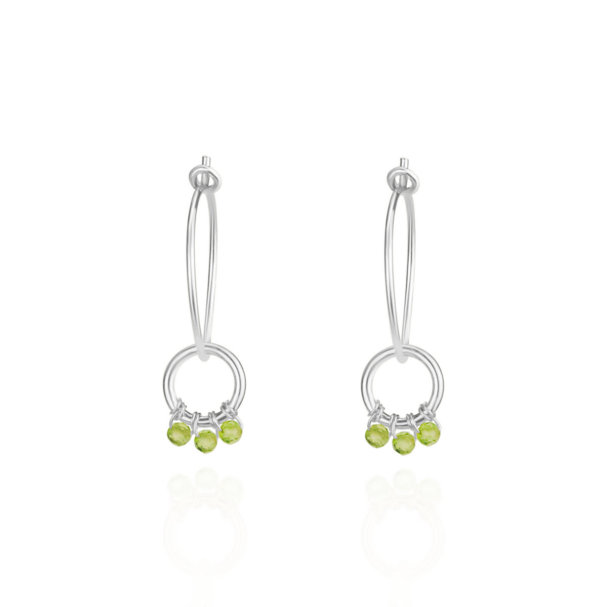 Small Double Hoop Gem Earrings