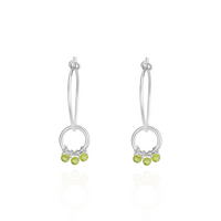 Small Double Hoop Gem Earrings