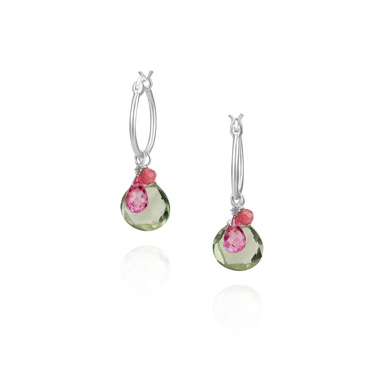 Gem Cluster Hoop Earrings