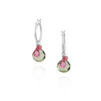 Gem Cluster Hoop Earrings