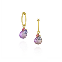 Gem Cluster Hoop Earrings