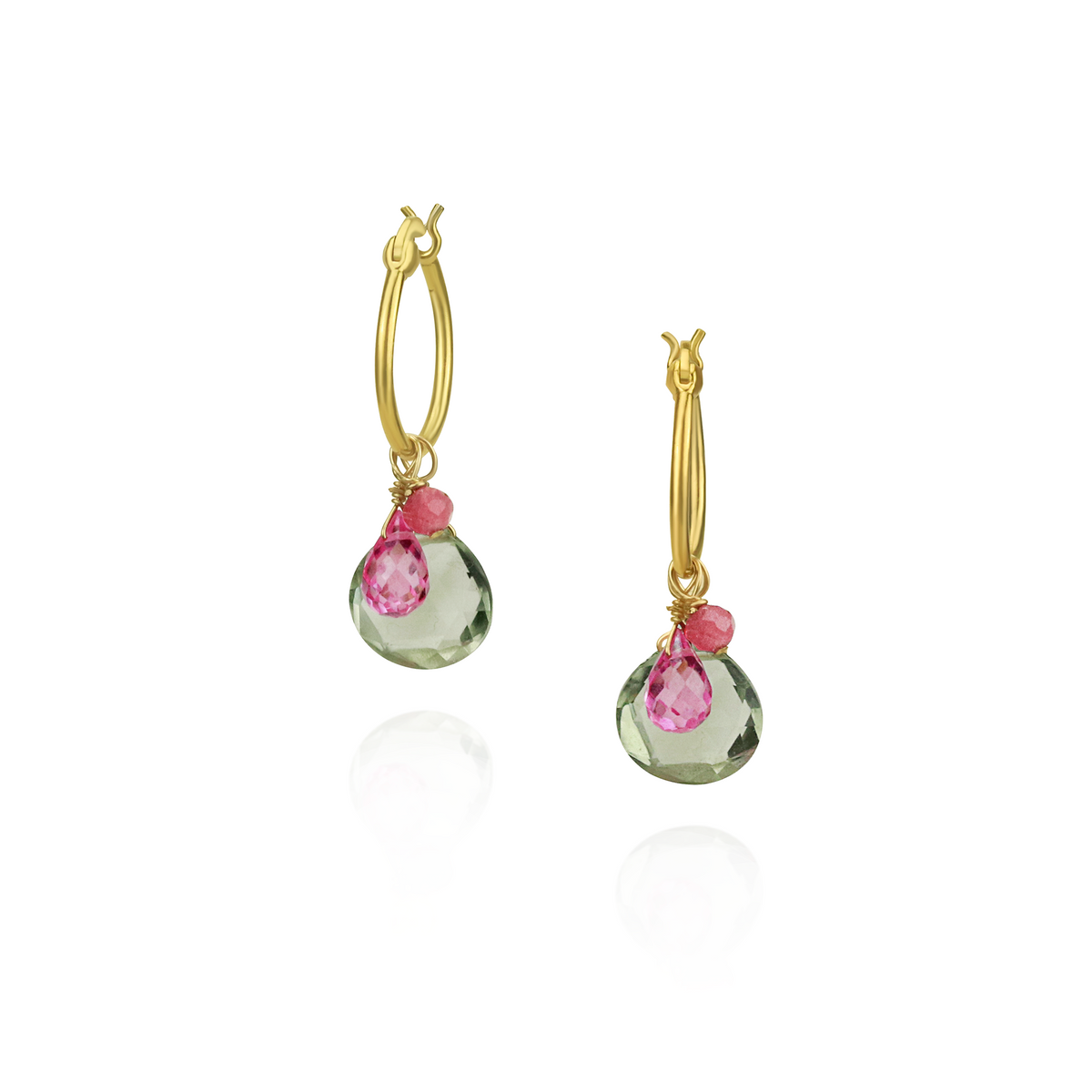 Gem Cluster Hoop Earrings