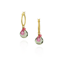 Gem Cluster Hoop Earrings