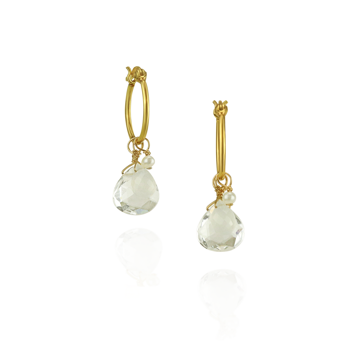 Gem Cluster Hoop Earrings