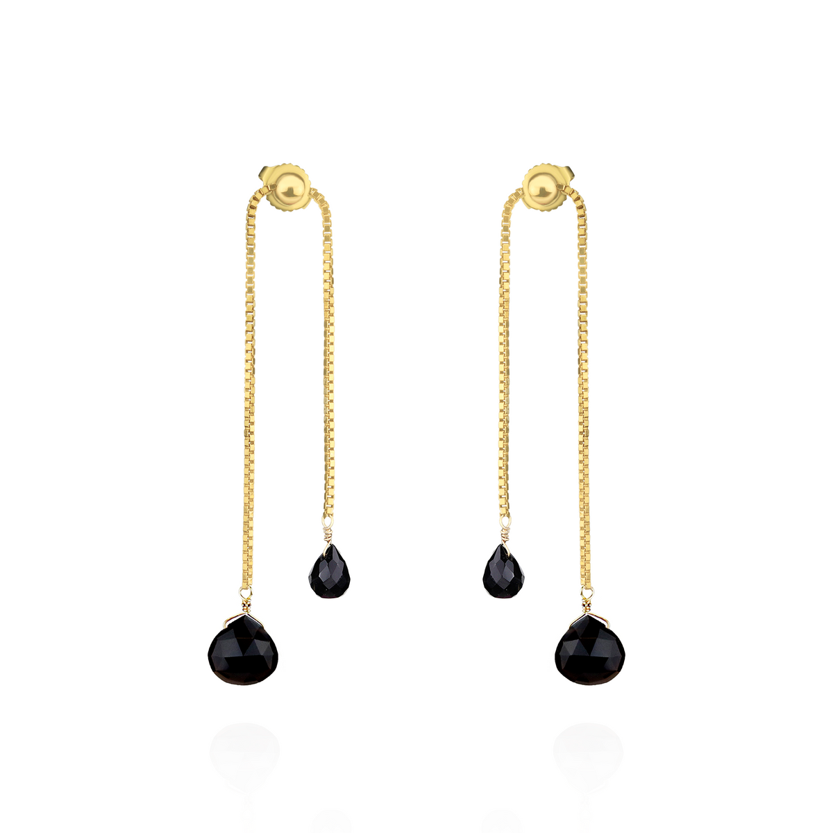 Double Drop Box Chain Earrings