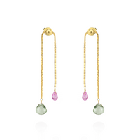 Double Drop Box Chain Earrings