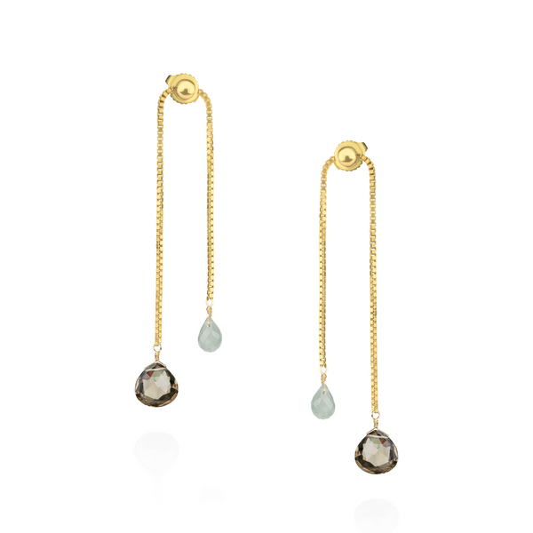 Double Drop Box Chain Earrings