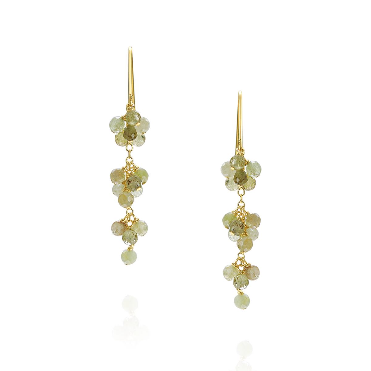 Long Grape Cluster Earrings