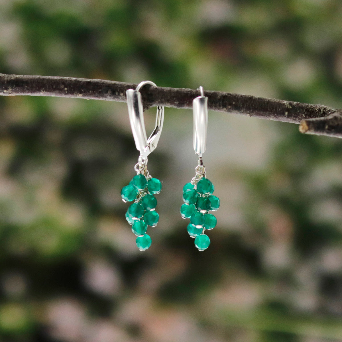 Grape Cluster Latch Back Earrings