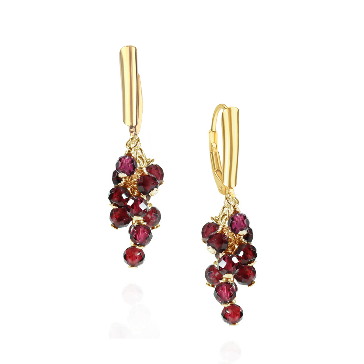 Grape Cluster Latch Back Earrings