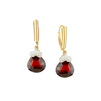 Dainty Gem Drop Latch Back Earrings