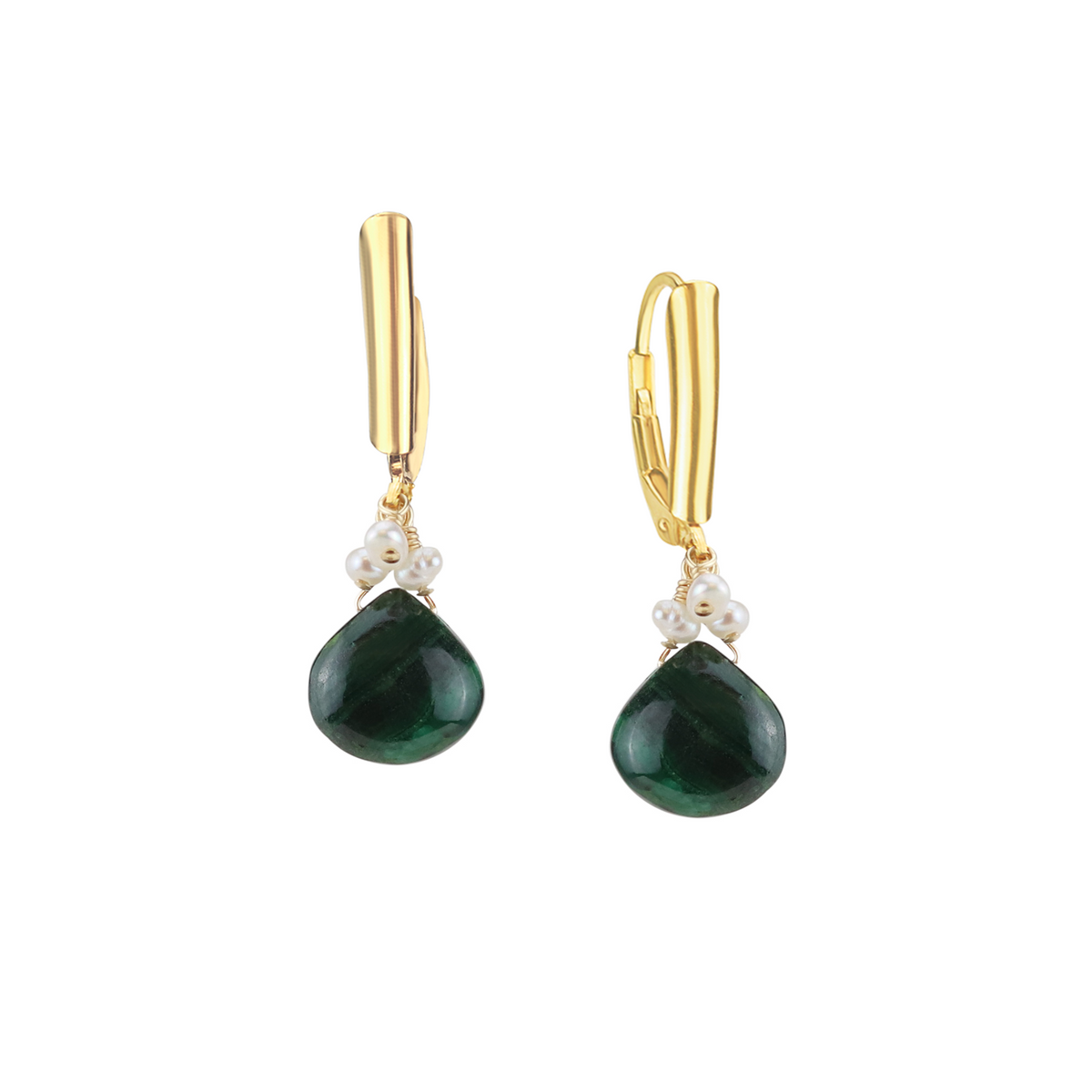 Dainty Gem Drop Latch Back Earrings