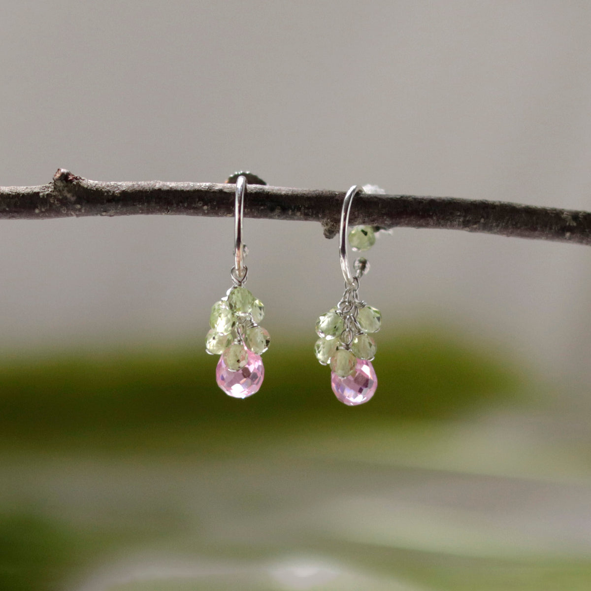 Grape Cluster & Briolette Earrings