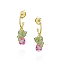 Grape Cluster & Briolette Hoops