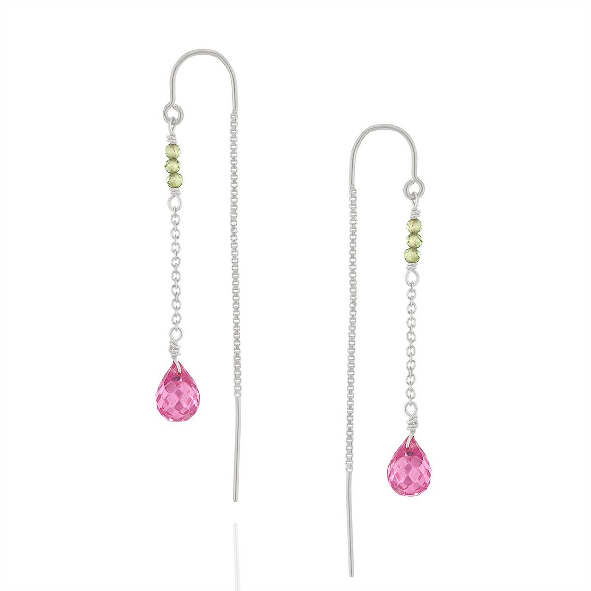 Beaded Briolette Threader Earrings