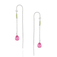 Beaded Briolette Threader Earrings
