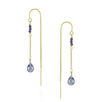 Beaded Briolette Threader Earrings
