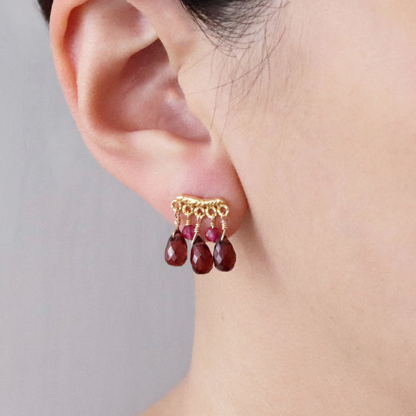 Gemstone Fringe Studs