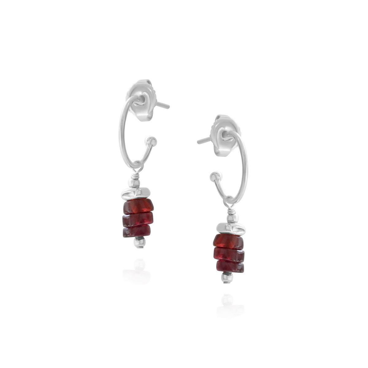 Plated Hematite & Heishi Bead Hoops