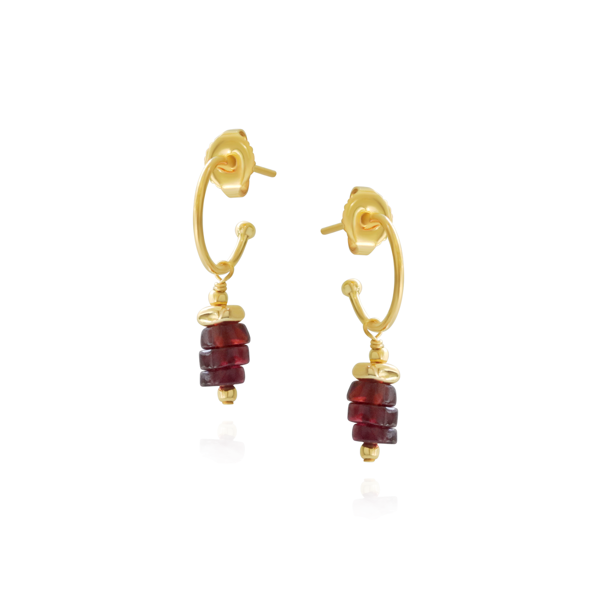 Plated Hematite & Heishi Bead Hoops