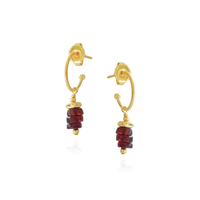 Plated Hematite & Heishi Bead Hoops