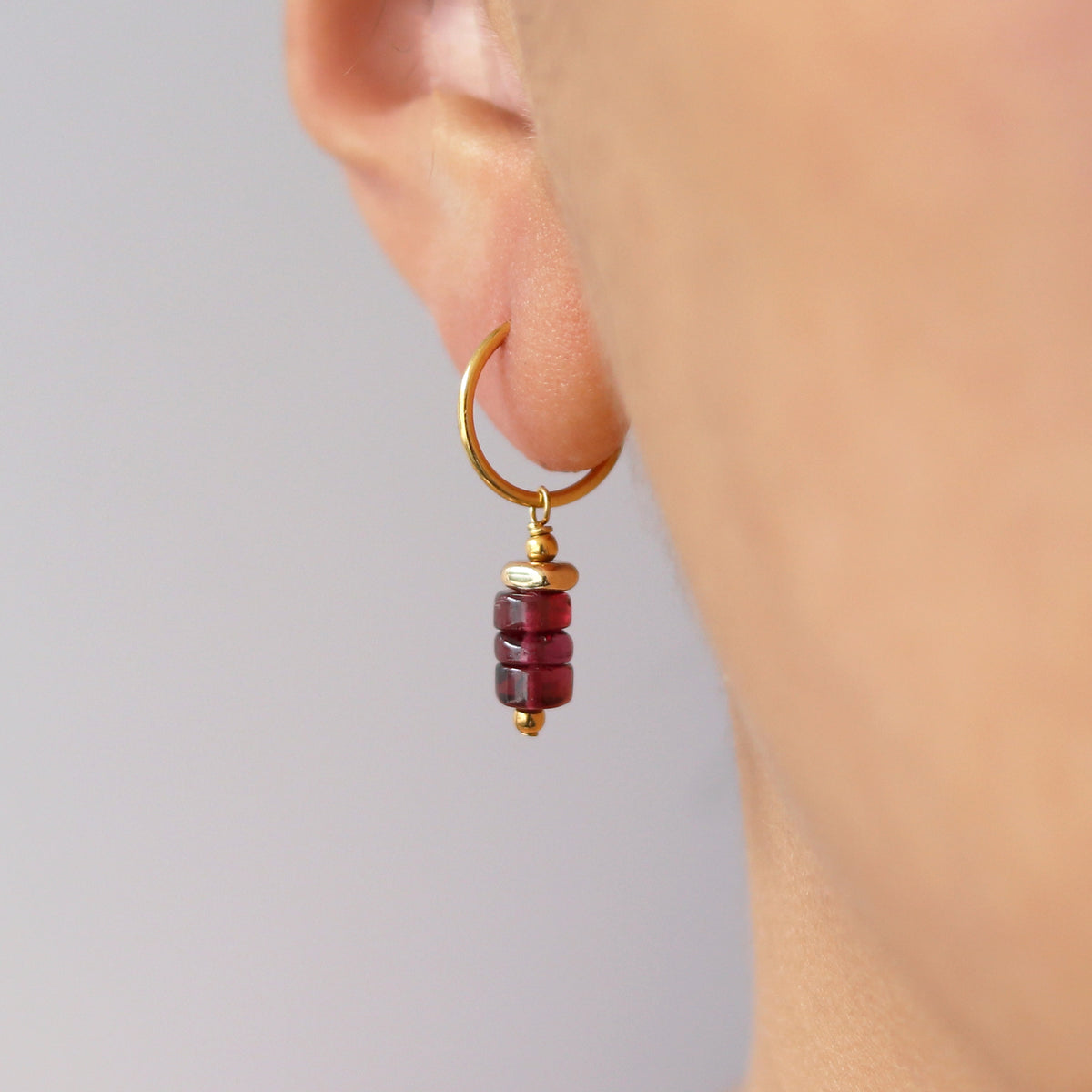 Plated Hematite & Heishi Bead Hoops