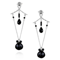 Black Onyx Chandelier Loop Earrings