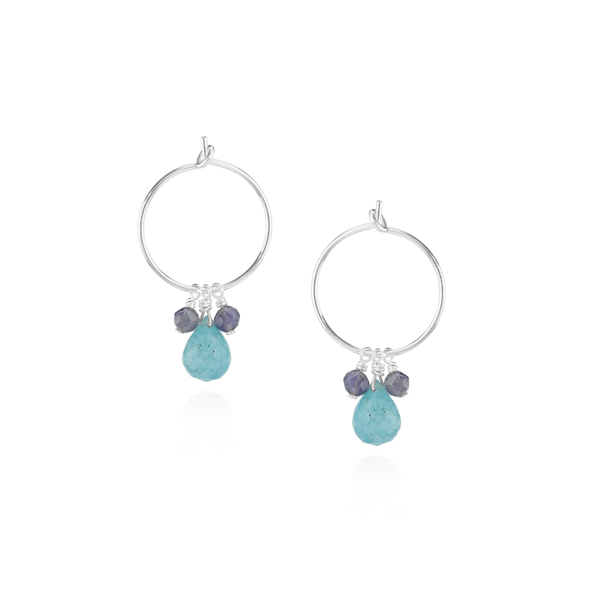 Simple Gem Hoop Earrings