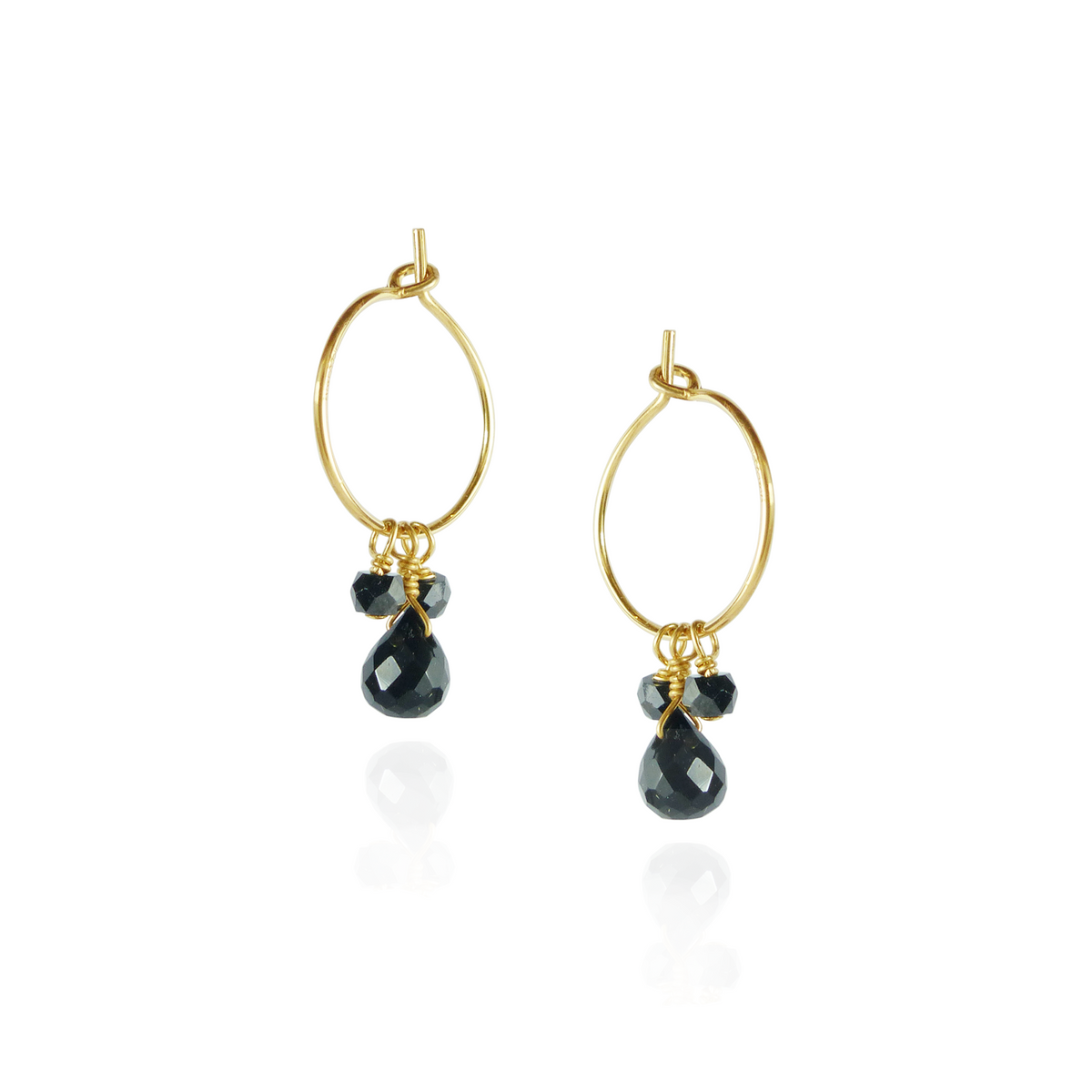 Simple Gem Hoop Earrings