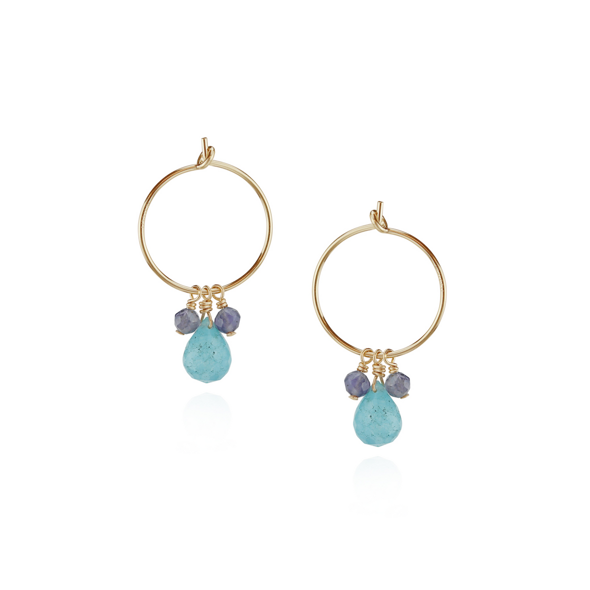 Simple Gem Hoop Earrings