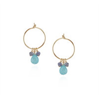 Simple Gem Hoop Earrings