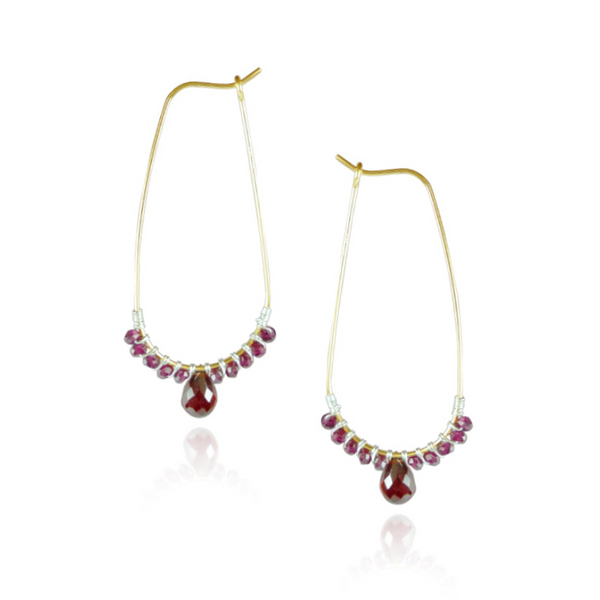 Wire Wrapped Oval Shaped Earrings