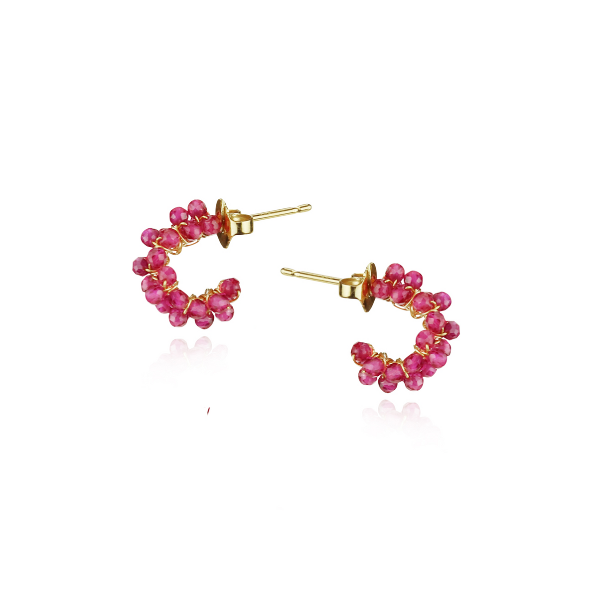 Tiny Cluster Hoop Earrings