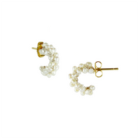 Tiny Pearl Hoop Earrings