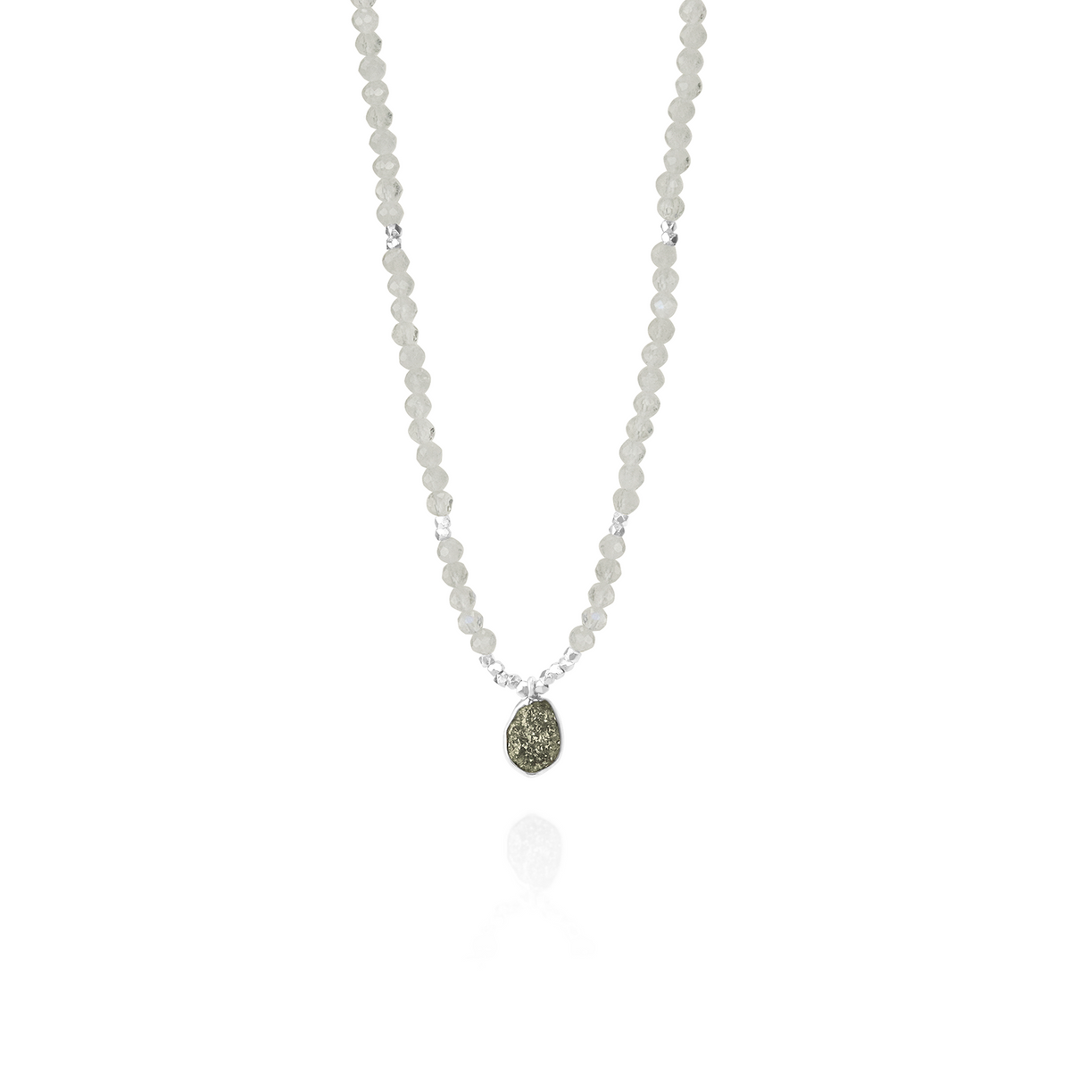 Rough Diamond & Faceted Moonstone Necklace